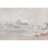 Robert Brandard (1805-1862)Rochester BridgeIndistinctly inscribed verso, watercolour heightened with