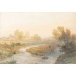 Charles Miller Marshall, Angler in sun dappled landscapeWatercolour, together with two