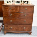 A Group of Furniture Including, an Edwardian Double Bed, a marble top washstand, a four height chest