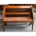 A Victorian Mahogany Bench, of ecclesiastical design, 125cm by 57cm by 98cm