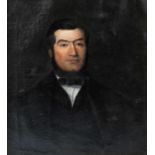 British School (19th century) Portrait of a gentleman bust-length, wearing a dark suit and tie Oil