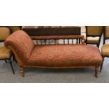 A Walnut Framed Victorian Chaise Longue, 170cm