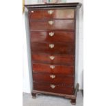 A Mahogany Eight Drawer and Pine-Lined Straight Front Chest of Drawers, 19th century and adapted,