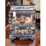 A Japanese Lacquered Table Top Cabinet, 45cm by 25cm by 69cm