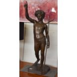 After Barbedienne, A Patinated Metal Figure of a Young John the Baptist, 95cm