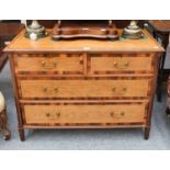 A 19th Century Rosewood Crossbanded Three Height Chest of Drawers, 107cm by 56cm by 78cm