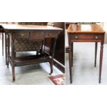 A Late Victorian Inlaid Rosewood Fold Over Card Table, 84cm by 45cm by 74cm; together with a