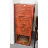 A Vintage Filing Cabinet, 54cm by 70cm by 132cmmissing bottom drawer