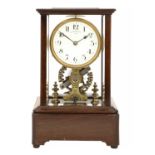 A Five Glass Eureka Electric Mantel Clock, 1906, mahogany case with five bevelled glass panels, 4-