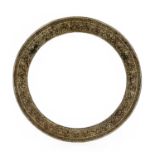 An Indian Koftgari Quoit (Chakram), 19th century, of circular form, silver inlaid with scrolling