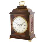A Mahogany Striking Alarm Table Clock, signed William Dirrick, London, circa 1790, inverted bell top