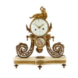 A French Ormolu and Marble Striking Mantel Clock, signed Arnoux, A Paris, circa 1790, surmounted