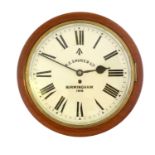 A Military Mahogany Wall Timepiece, signed W S Shuker Ltd, Birmingham, 1916, side and bottom