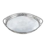 A Victorian Silver Gallery Tray, by Charles Stuart Harris, London, 1900