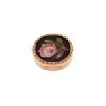 A George III Gold-Mounted Micromosaic-Vinaigrette, Apparently Unmarked, Circa 1820