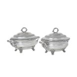 A Pair of George III Silver Sauce-Tureens and Covers, by Robert Garrard, London, 1817