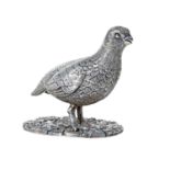 An Elizabeth II Silver Model of a Grouse, by Theo Fennell, Sheffield, 1994, Designed by Stuart Grei