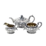 A Three-Piece George IV Silver Tea-Service, by Rebecca Emes and Edward Barnard, London, 1826
