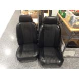 A Pair of Black Vinyl Covered Car Seats, suitable for an MGB, Roadster, MGB GT or a similar