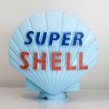 An Original Blue Opaque Glass Petrol Pump Globe, the interior of the neck stamped PROPERTY OF