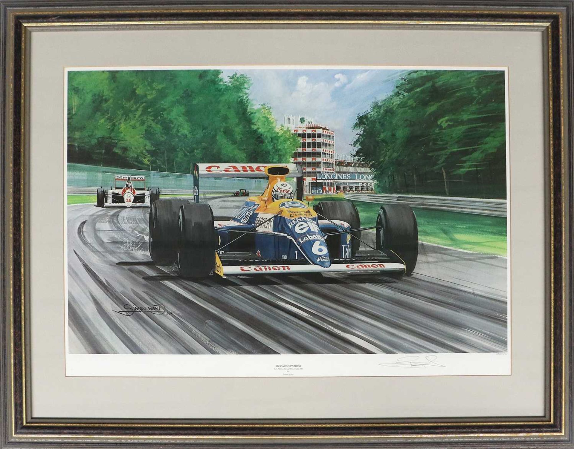 After Simon WardRiccardo Patrese, San Marino Grand Prix Imola 1990A limited edition colour print,