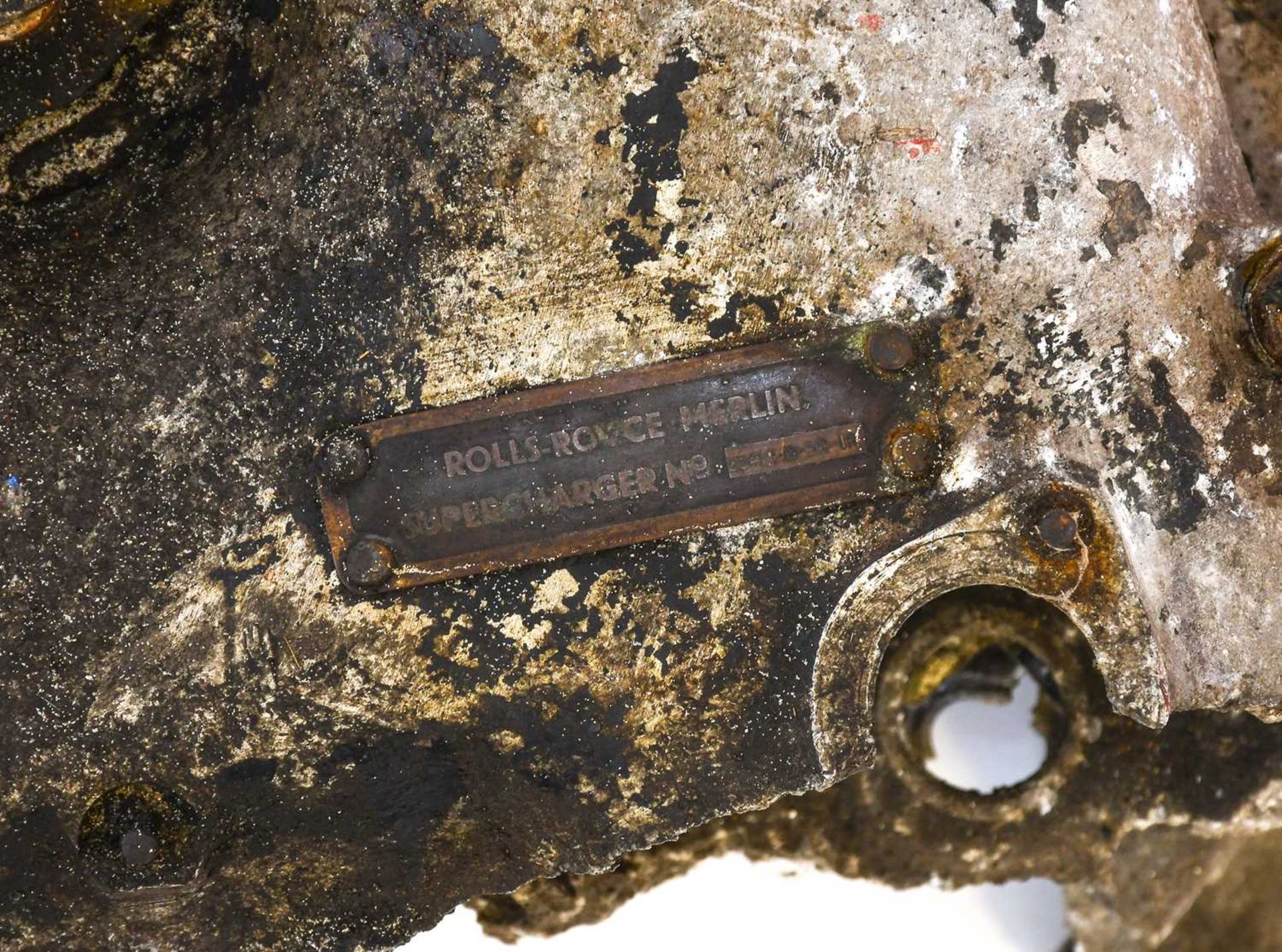 A Rolls-Royce Merlin Supercharged Engine Drive Gear Casing (a/f), with Rolls-Royce plaque stamped - Bild 2 aus 2
