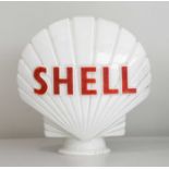 An Original Shell Opaque Glass Petrol Pump Globe, the underside printed HAILWARE, British made and