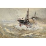 Frank Henry Mason RBA, RI, RSMA (1875-1965) Trawler at sea Signed and dated 1900?, watercolour