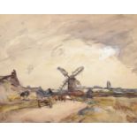 Frederick (Fred) William Mayor IS (1865-1916) Norfolk landscape Mixed media, 30cm by
