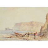 George Weatherill (1810-1890) “Black Nab Point, Whitby” Watercolour, 9cm by 12.5cm Provenance: