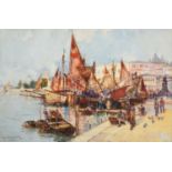 Frank Henry Mason RBA, RI, RSMA (1875-1965) “Venezia” Signed and inscribed, watercolour heightened