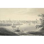 Follower of Francis Place (1647-1728) “Southeast view of Stockton upon Tees” Watercolour en