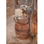 Henry Silkstone Hopwood RWS, RBC (1860-1914) “Washday, Staithes, Yorkshire” Signed, watercolour,