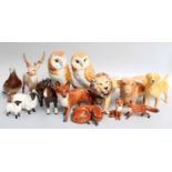 Beswick Animals, including: Highland Bull, model No. 2008; Pigeon, brown gloss; Barn Owl; Another;