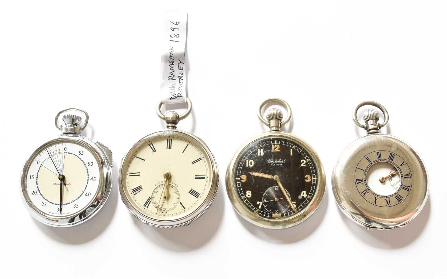 A Silver Open Faced Pocket Watch, J.W.Benson silver Half Hunter pocket watch, a military G.S.T.P