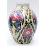 A Modern Moorcroft Poppies of Peace Pattern 3/8 Trial Vase, circa 2014, designed by Nicola Slaney,