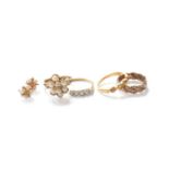A Small Quantity of Jewellery, including a 9 carat gold Clogau band ring, finger size N; a diamond