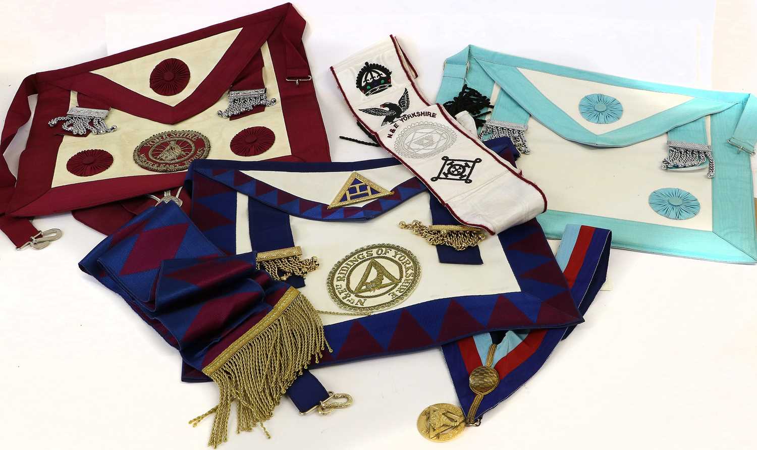 A Quantity of Masonic Regalia to North and East Riding of Yorkshire, Master Mark Craft apron, - Image 2 of 3