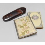 Two Aide Memoirs, and Tortoiseshell spectacles case (3)