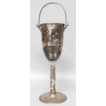 Cigar Humidor, a silver plated champagne bucket, two similar wine coasters, a silver plated King's