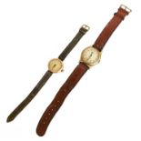 A 9 Carat Gold J W Benson Wristwatch, together with a ladies 9 carat gold wristwatch (2)