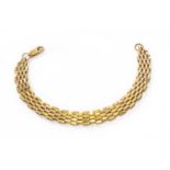 A 9 Carat Gold Brick Link Bracelet, length 20.4cmGross weight 8.2 grams.