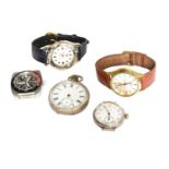 Group of Watches including, Seiko and a pair of 9ct gold cultured pearl earrings