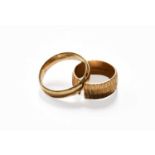 Two 9 Carat Gold Band Rings, finger size U1/2, other band cutGross weight 9.8 grams