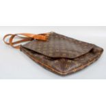 Louis Vuitton LV brown Monogrammed Canvas Shoulder Bag, dust bag and receipt