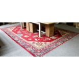 Carpet of Chinese Design, Probably Isparta, the maroon field with Chinese symbols centered by a