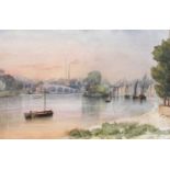 Attributed to William Gray of Black Heath (1819-1876)Kew Bridge, eveningWatercolour, together with a