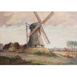 A*van Dycke (20th Century)Dutch landscape with windmillSigned, oil on canvas; together with a