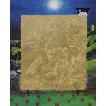 Mackenzie Thorpe (b.1956)"Golden Sheep"Signed inscribed and numbered 74/2000, giclee print, 27cm