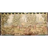 A Machine Made Tapestry Worked in Wool, depicting a hunting scene, 290cm by 130cm